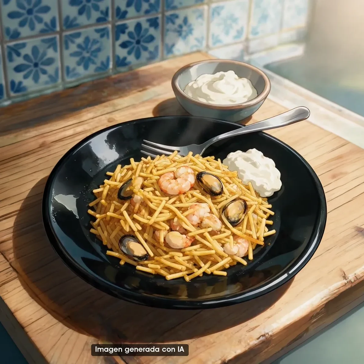 Fideos aparte: los fideos sueltos del puerto de Adra (imagen generada con IA)