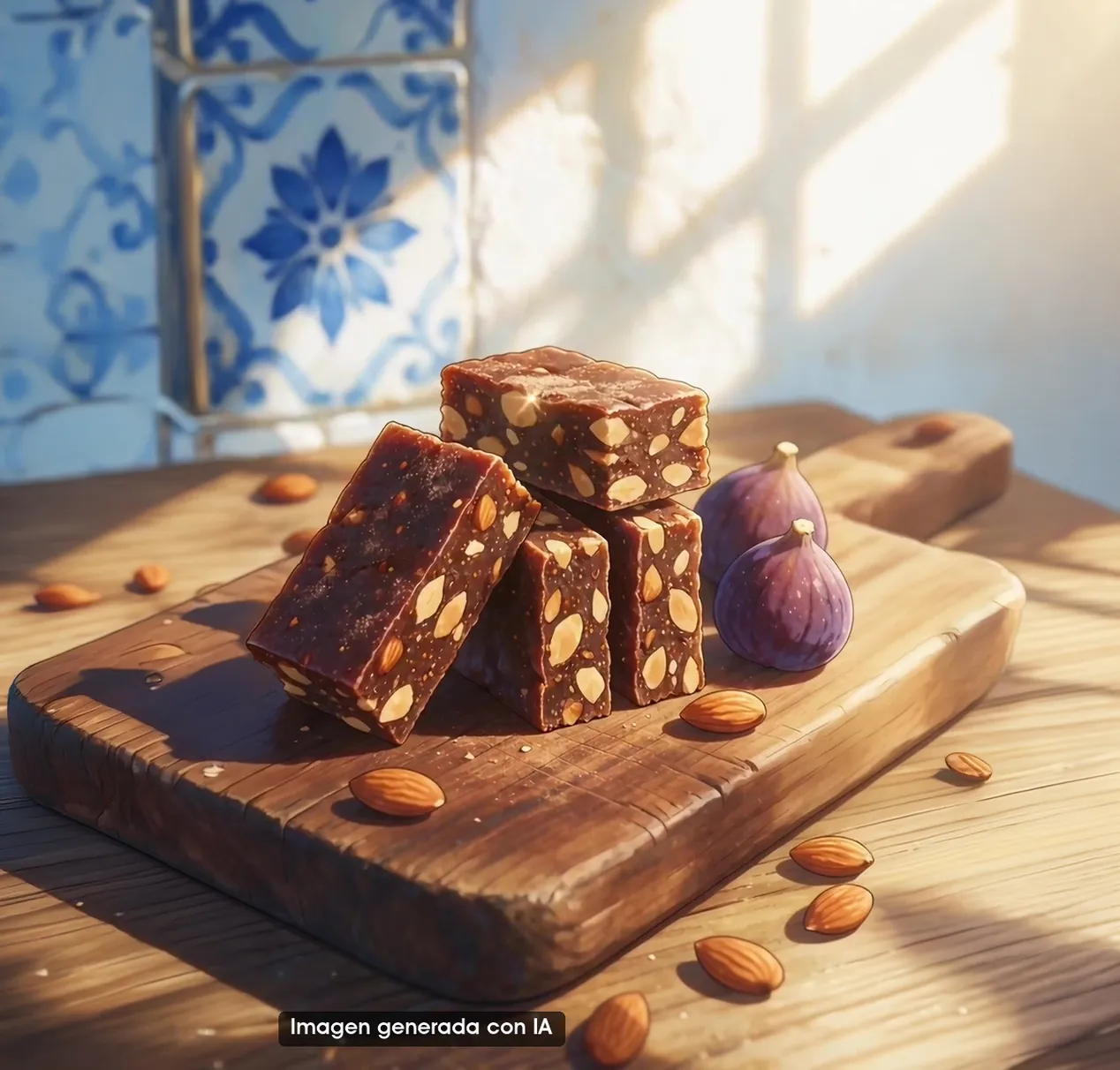 Turrón de higo: almendra, higo seco y miel de romero