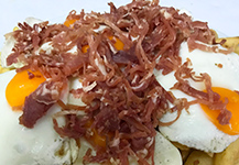 Cafetería Ámsterdam - Huevos con jamón - Almería - Adra Kmcero